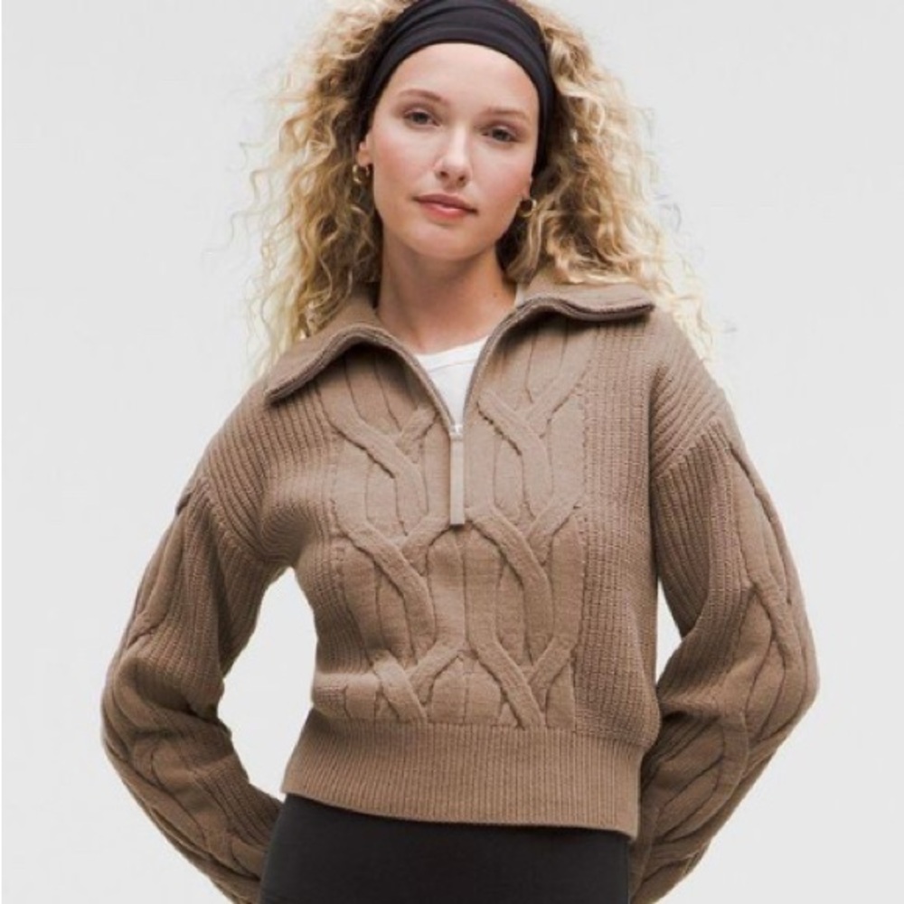 Lululemon cable knit 1/2 zip sweater